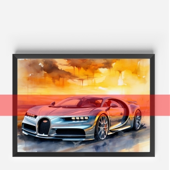 Poster Bugatti Ciron abstrakt Modell 1